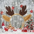 thumbnail image 2 of Ediodpoh Christmas Reindeer Headband with Ears Pie Headbuckle Hair Accessories for Childrens Dress up Props and Parties Coffee, 2 of 3