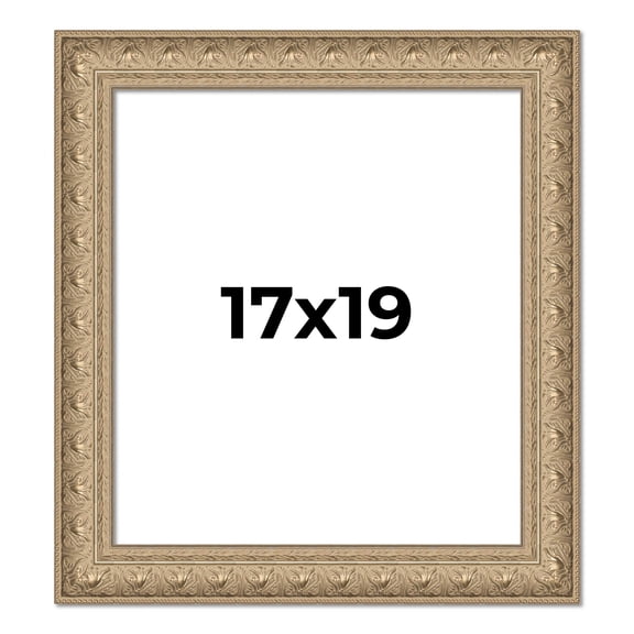 17x19 Frame Ornate Silver Beaded Solid Wood Picture Frame Width 2.5 Inches | Interior Depth 1