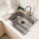 thumbnail image 5 of Escurridor de platos resistente para encimera con recipiente para utensilios. Organizador de cocina con escurridor en forma de H para fregadero o encimera, con patas ajustables, ideal para el hogar,, 5 of 6