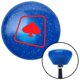 Pelle Rouge sur une Carte Bleu Rétro Bouton de Changement de Vitesse en Flocons de Métal avec M16 x 1,5 Insert Levier de Vitesses Brody – image 1 sur 1