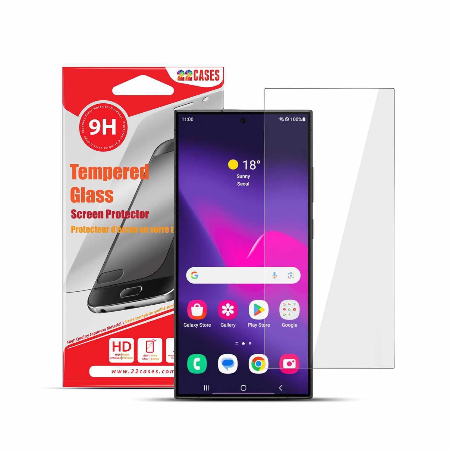 22 Cases Tempered Glass Screen Protector Samsung Galaxy S24 Ultra