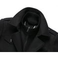 thumbnail image 4 of Men's Single-Breasted Winter Coat - Detachable Notch Lapel Windbreaker for Business & Casual, 4 of 7