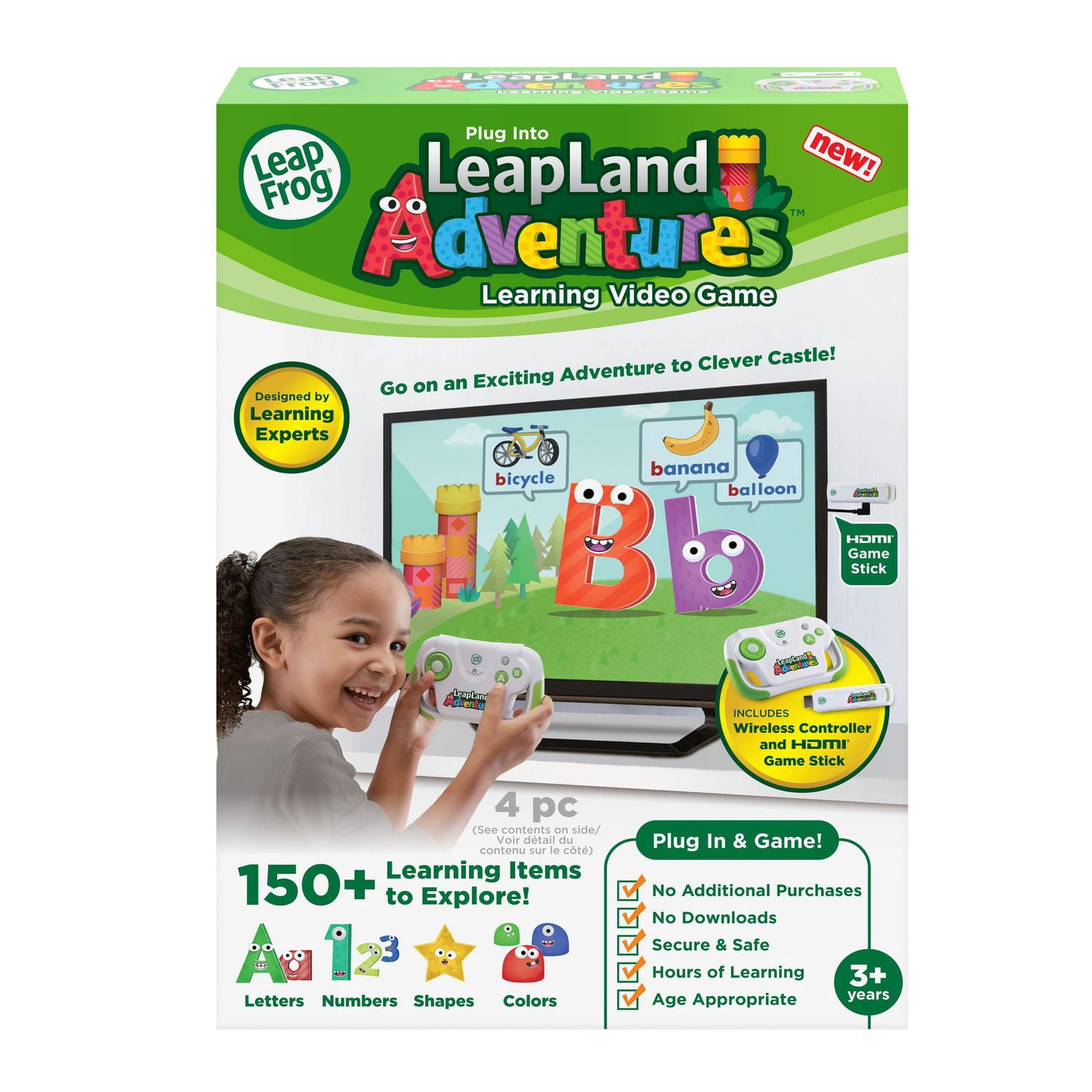 LeapFrog LeapLand Adventures Learning TV Video Game - Wireless