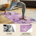 thumbnail image 4 of Purple Butterfly Pattern Hot Yoga Mat Towel Non Slip for Hot Yoga - Quick-Drying Yoga Mat Cover with 4 Corner Pockets with Travel Bag - Hot Yoga Towel Non Slip Grip Moisture Wicking Sweat 70"x26", 4 of 6