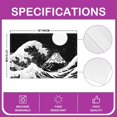 thumbnail image 4 of Moon Wipeable Place Mats Set of 4, Ocean Waves Placemats Mountain Fuji Table Mats for Dining Table, Japanese Style Anti-Slip Meal Mats Coastal Nautical Theme 3D Printed Mats 12x18, White Black, 4 of 4