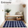 thumbnail image 3 of ODIKA 4'x6' Machine Washable Non-Slip Area Rug, Classic Gingham Plaid Check with Modern Twist and Subtle Accent Lines High Traffic Rug, Blue, 701991, 3 of 7