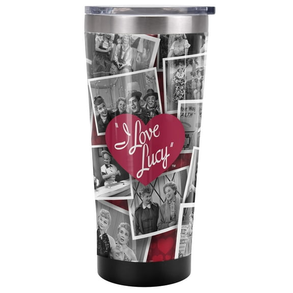 I Love Lucy Official Time After Time 20 oz Travel Tumbler, Stainless Steel, Vacuum Insulated with Leak Resistant Slide-Lock Lid