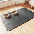 thumbnail image 3 of Dog Food Mats for Floors Absorbent, Pet Cat Food Mat - Quick Dry Dog Bowl Mats for Food and Water, Eco-Friendly Boho Pet Supplies(4XL,Gray), 3 of 3