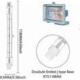 thumbnail image 2 of 5pcs 500w Equivalent R7s Linear Halogen Floodlight 7750lm 2700k J118 Safety Bulb Dimmable Length 118mm, 2 of 5