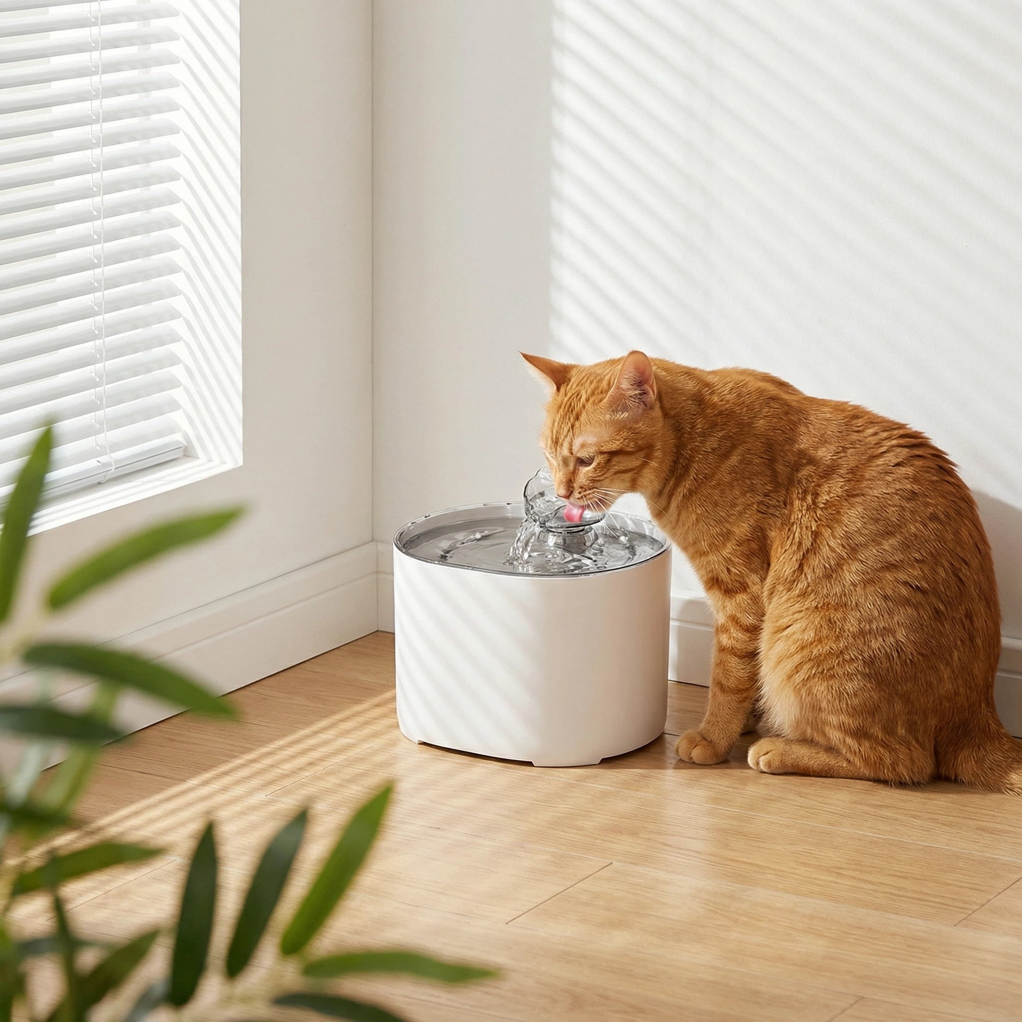 Zengdainm Cat Fountains for Drinking,74Oz/2.2L Pet Cat Water Fountain, Corded Automatic Water Dispenser for Cats Dog