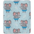thumbnail image 2 of Velvet Plush Throw Thermal Blanket - 4x5FT - Cute Cartoon Elephant Printed for Couch Bed Sofa Car, 2 of 5