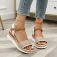 thumbnail image 5 of EliteGoogv Womens Sandals Platform Wedge Sandals For Women Summer Casual Walking Shoes Comfortable Heeled Sandals Travel Beach Vacation Shoes US: 8.5 Rose Gold, 5 of 8