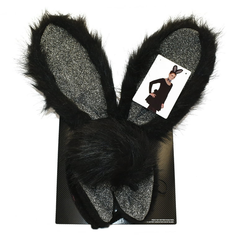 Black Bunny Kit, 3pc, Halloween Costume Accessory for Adults, by Way to Celebrate