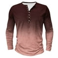thumbnail image 2 of Goodtrade8 Gradient Winter Tops for Men Casual Button Long Sleeve Crew Neck Shirt Winter for Men, 2 of 4