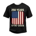 thumbnail image 4 of LNZGNM Men's Graphic T-Shirts American Flag 1776-2026 Short Sleeve T-Shirt Star Stripes Graphic Crewneck Shirt Fashion Memorial Day Tee Shirts,Black XL, 4 of 4