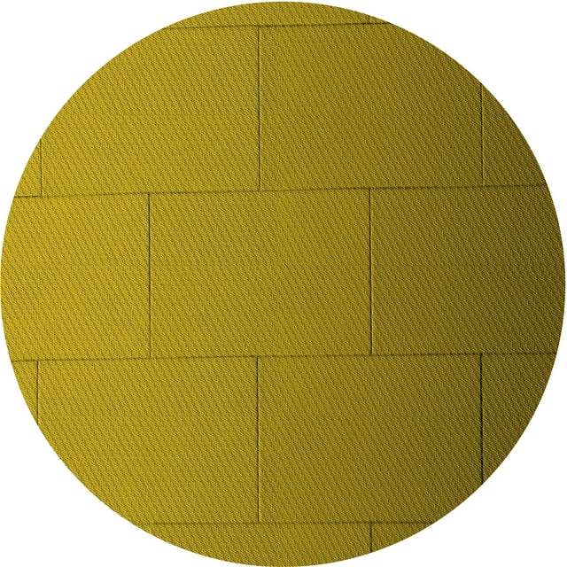 Ahgly Company Tapis d'Intérieur Lavable en Machine Carré Jaune Transitionnel, 3 Pieds Carré