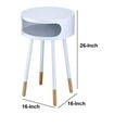 thumbnail image 4 of ACME Sonria Round Wooden End Table with 1 Compartment in White and Natural, 4 of 5