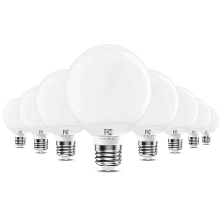 TJOY G25 LED Globe Light Bulbs,Efficient 6W,5000K Daylight White E26 Base,CRI85+,450LM,Non-Dimmable,Round Decorative Bulb for Home,Bedroom,8 Pack