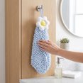 thumbnail image 3 of REGALWOVEN 1 Pack Chenille Hand Towel, Hanging Bathroom Hand Towels with Loops, Soft Absorbent Flower Towels Blue-1 6" x 15", 3 of 7