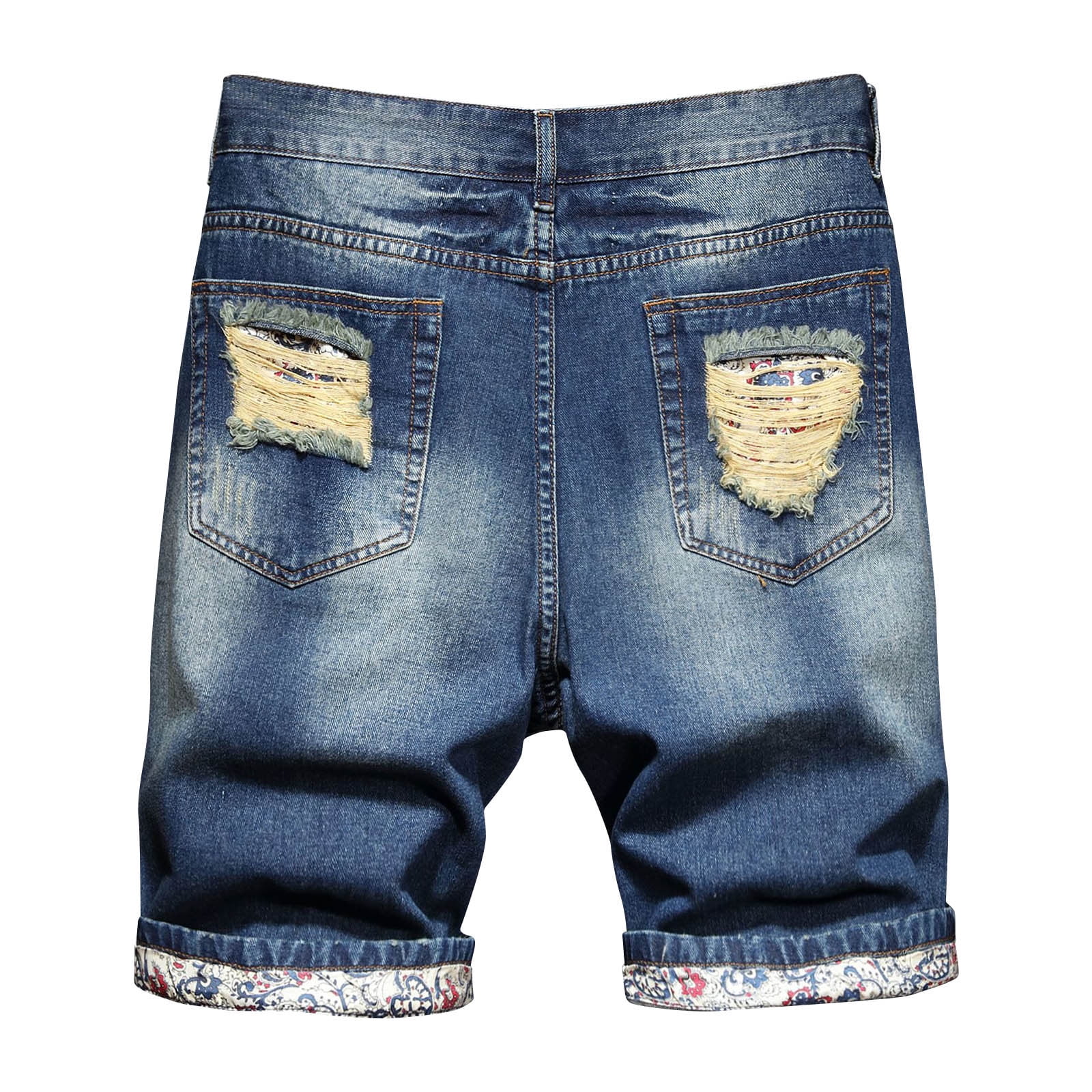 ELFINDEA Shorts Men's Jeans Shorts Ripped Distressed Denim Shorts