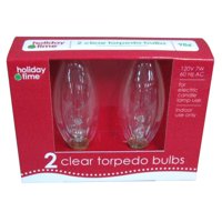 Holiday time clear torpedo bulbs, set of 2