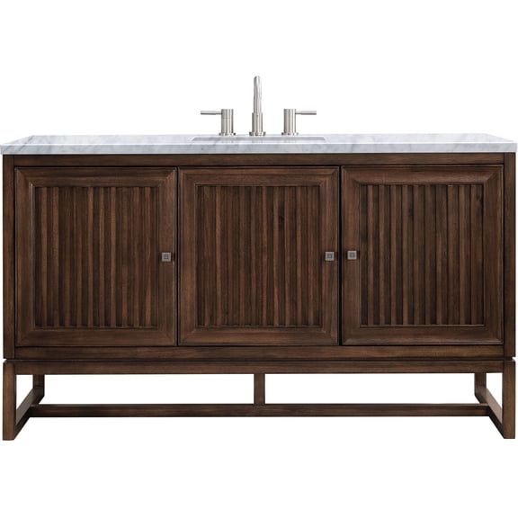 James Martin Vanities E645-V60s-3Car Athens 60" Free Standing Single Wood Vanity Set - Mid