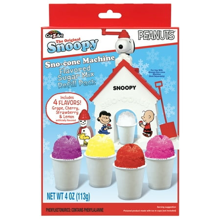 Cra-Z-Art Peanut's Snoopy Sno-Cone Maker Refill pack, 4 Flavors, Suitable for Ages 6 Years Old