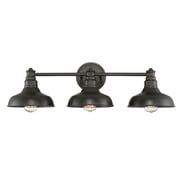 Trade Winds Lighting TW80019ORB Industrial Barn Modern Farmhouse 3 Light Metal Shade Bathroom Vanity Wall Sconce, in Oil Rubbed Bronze (9" H x 30" W)