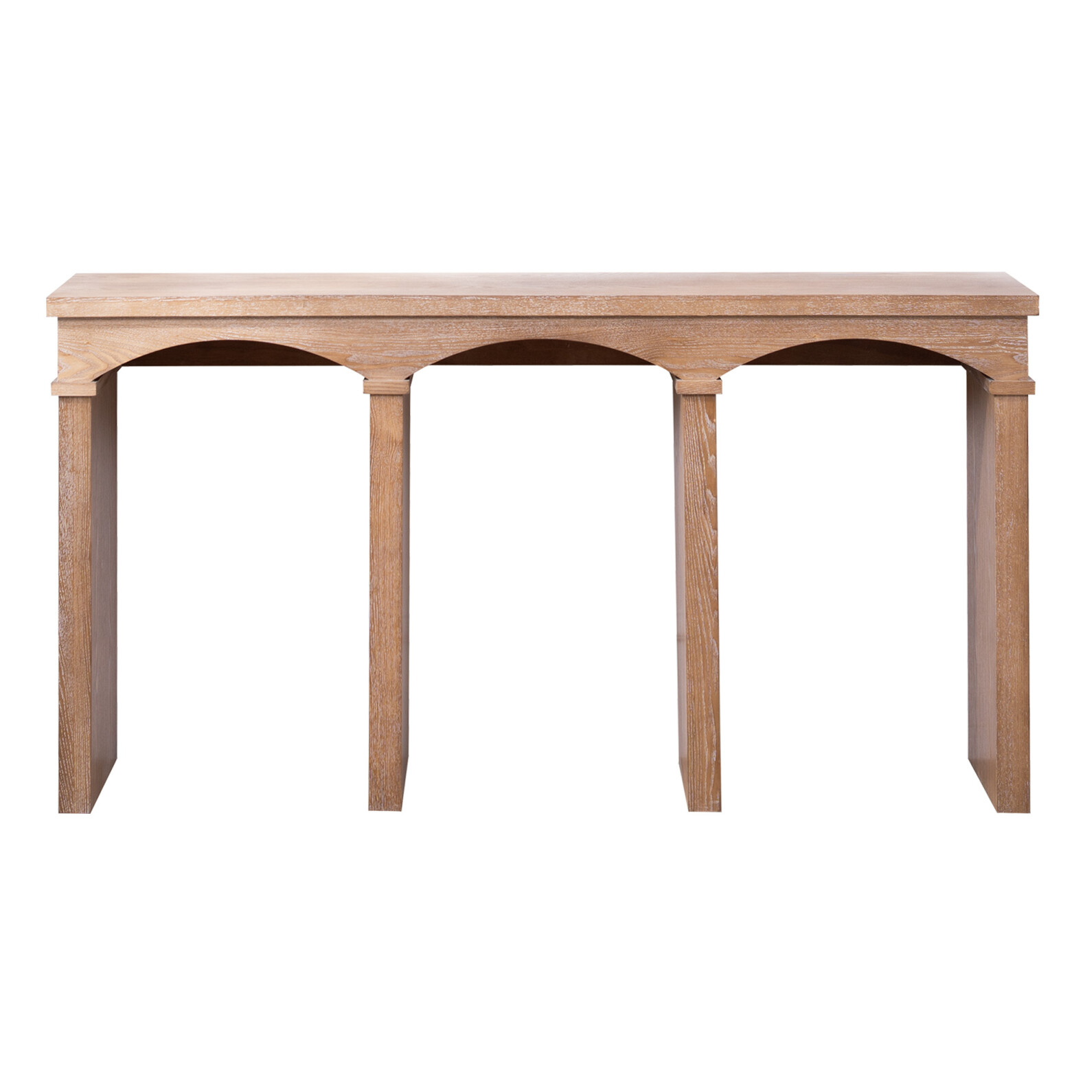 Rustic Archway Console Table 60 Inch Long Entryway Sofa Table with Decorative Arched Legs, Narrow Hallway Table for Small Spaces, Natural Wood Finish Foyer Table for Living Room