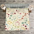 thumbnail image 3 of Ambesonne Polka Dots Quilted Bedspread Set 3 Pcs, Retro Colorful Art, Queen Size, Multicolor, 3 of 3