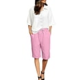 thumbnail image 4 of DuoJiaJ Womens Shorts, Drawstring Elastic Waist Summer Casual Trousers Pink XXXXL, 4 of 7