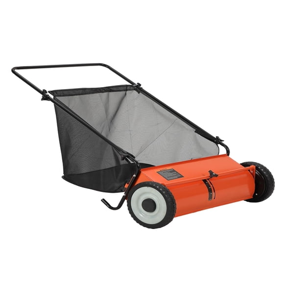 Gaderth Efficient 21-Inch Push Lawn Sweeper, Heavy-Duty Steel Frame, 4 Enhanced Spinning Brushes, Large 3.5 cu.ft Pusher, Strong Rubber Wheels, Manual Leaf & Grass Collector