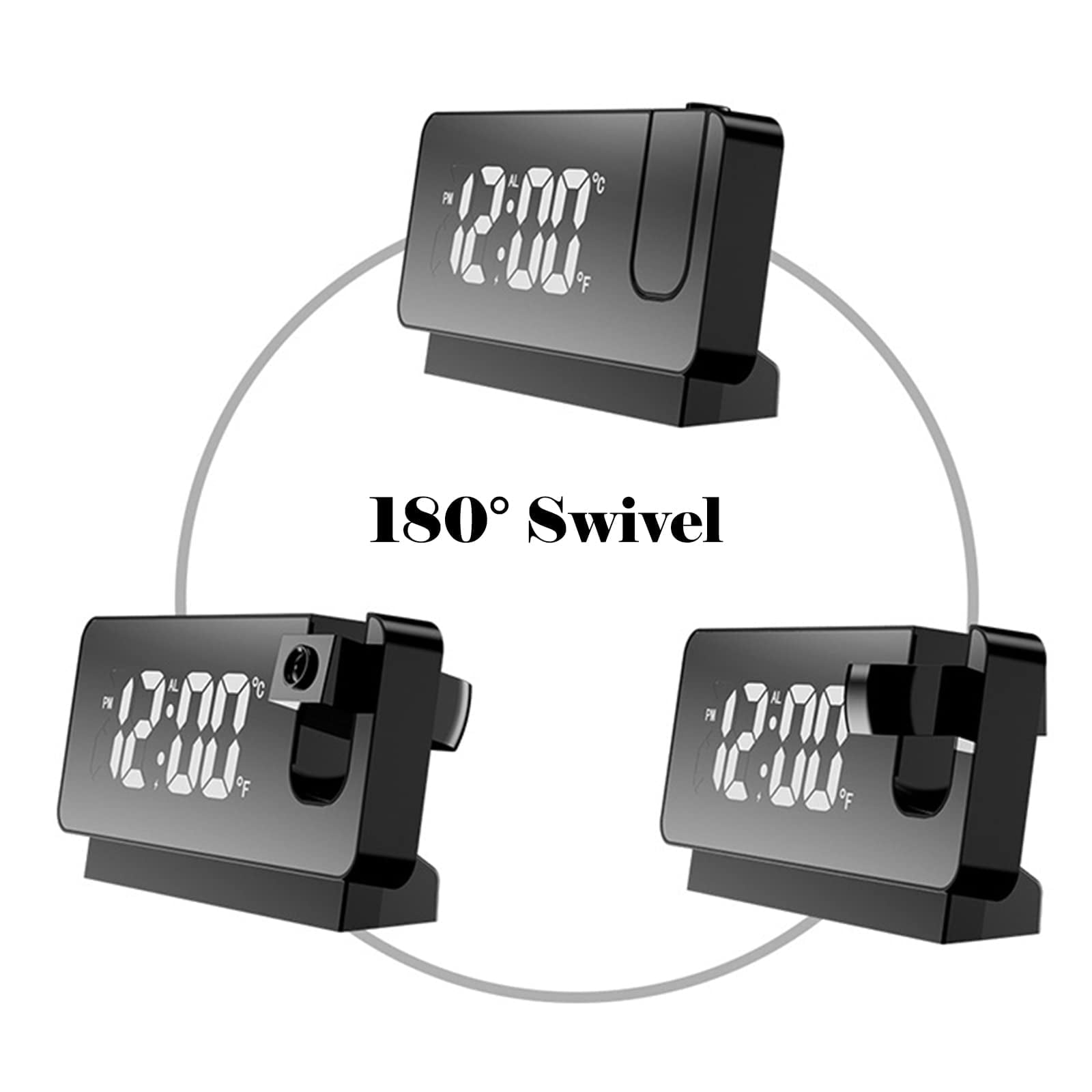 Digital LED Projection Alarm Clock Table Clock Bedroom Bedside Clock Sleep Timer Large Ceiling Clock with Temperature