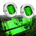thumbnail image 2 of NBWDY 2Pcs LED Boat Light,Waterproof 12V 3in Green Round Navigation Interior for Boat Deck Transom Mount Courtesy, 2 of 4