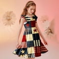 thumbnail image 5 of Girls 4th of July Dress Patriotic A-Line Midi Flutter Sleeve Red White Blue Patchwork 6-14,Size 11-12 T, 5 of 8
