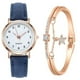 thumbnail image 5 of Reloj de cuarzo clásico para mujeres con esfera luminosa, correa de cuero esmerilado, diseño retro pequeño redondo con brazalete, cuero de ante con brillo en la oscuridad en rojo, 5 of 5