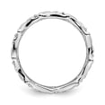 thumbnail image 2 of Solid 925 Sterling Silver Stackable Fleur De Lis Ring Eternity Band Size 9, 2 of 6