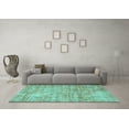 thumbnail image 3 of Ahgly Company Machine Washable Indoor Rectangle Persian Turquoise Blue Traditional Area Rugs, 5' x 8', 3 of 4