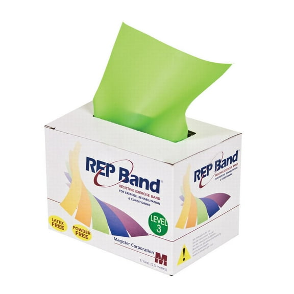 REP latex-free-exercise band, lime, 6 yard