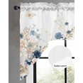 thumbnail image 2 of Navy Blue Spring Floral Swag Valances for Windows, Small Curtains Drapes, Elegant Pastoral Flowers Watercolor Kitchen Window Curtains Over Sink Window Treatment Valance for Bedroom/Bathroom 56"x36", 2 of 5