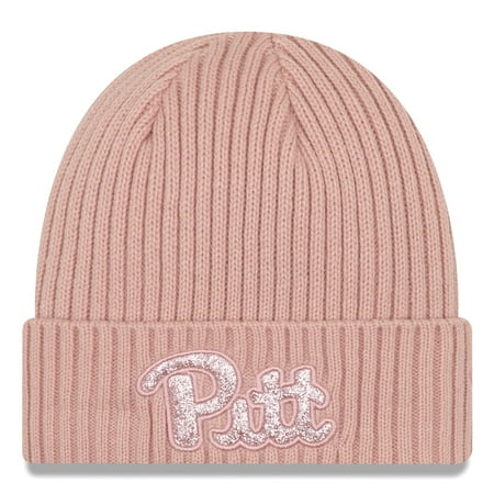 Pitt Panthers New Era Women's Team Glisten Cuffed Knit Hat - Pink - OSFA