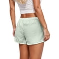 thumbnail image 4 of PIMSSY Women Shorts Casual Striped Drawstring Shorts High Waist Comfortable Summer Beach Shorts With Pockets For Outdoor Activities Trendy Solid Color Bottoms, 4 of 6