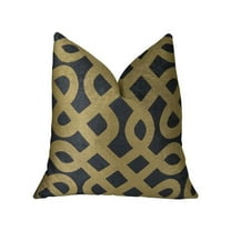 Golden Maze Black & Gold Handmade Luxury Pillow, 20 x 36 in. King