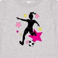 thumbnail image 4 of Inktastic Girl Playing Soccer- Pink and Yellow Stars Girls Baby T-Shirt, 4 of 5
