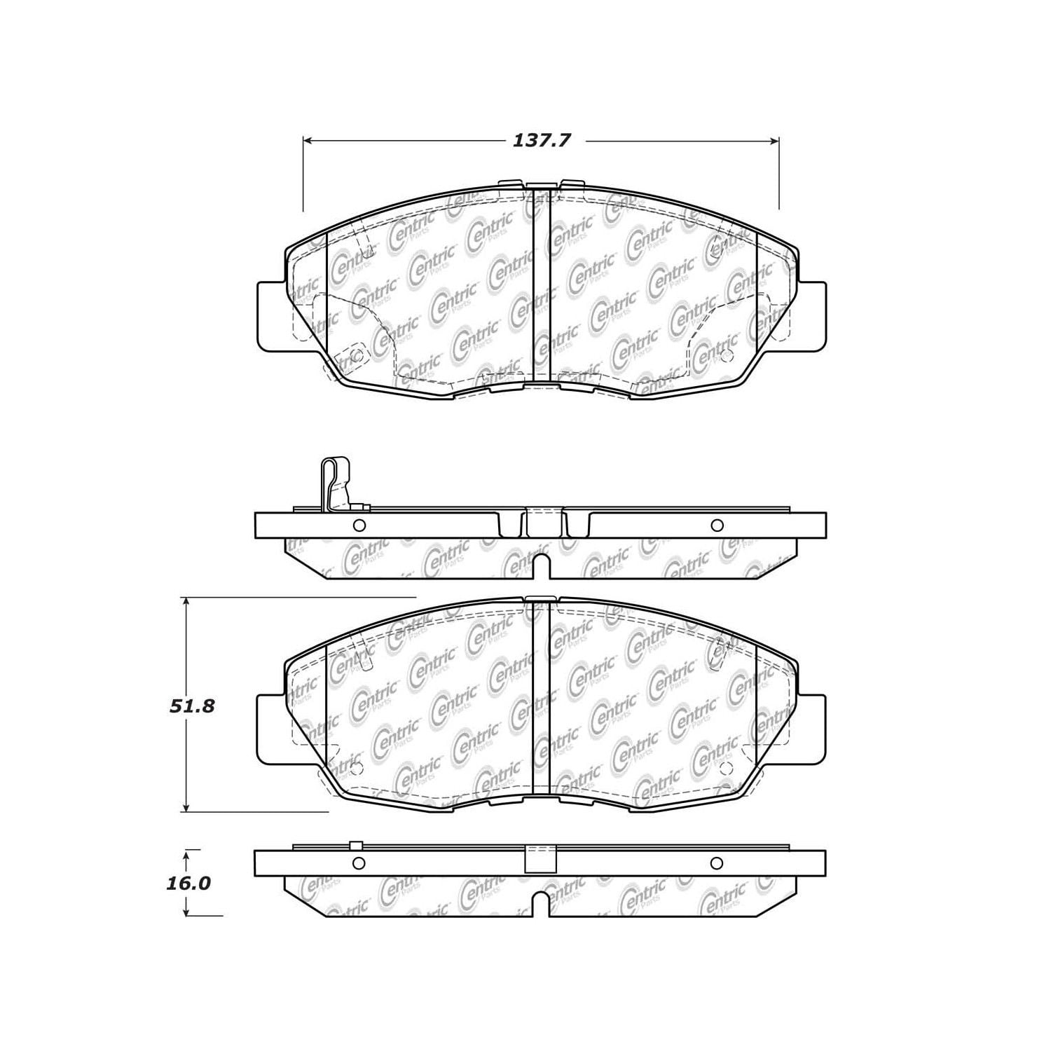 Centric Parts 105.15780 Posi Quiet Ceramic Brake Pads with Shims