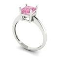 thumbnail image 2 of Solitaire Engagement Ring for Women - 1ct Simulated Pink Diamond in 14K White Gold Promise Ring, 2 of 6