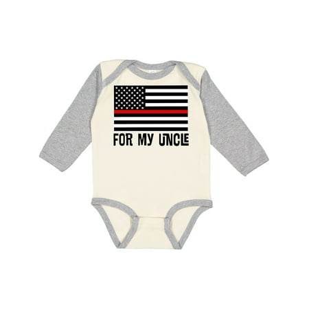

Inktastic Uncle Firefighter Flag Nephew Gift Baby Boy or Baby Girl Long Sleeve Bodysuit