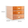 thumbnail image 3 of Boîte de Rangement à Tiroirs Autoportante avec Tiroirs pour Comptoirs Rose Trois Compartiments, 3 of 7