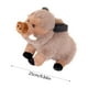 thumbnail image 2 of Muñeco de cerdo de peluche Juguete de peluche suave | Adorable piel sintética de jabalí | Marrón o café | Relleno de algodón de polipropileno | 9,8 x 3,9 x 2,8 pulgadas | Decoración de regalo de, 2 of 5