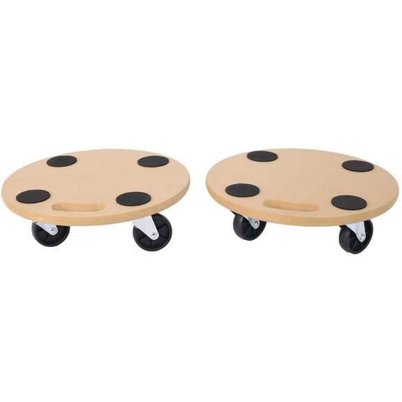 Furniture Moving Dolly, Heavy Duty Wood Rolling Mover with Wheels for Piano Couch Fridge Heavy Items, Securely Holds 500 Lbs (2pcs 15" Round Platform),